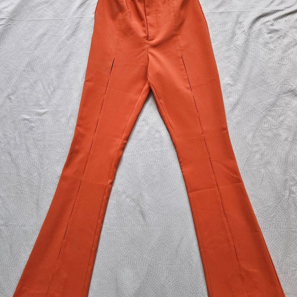 Pants, Zara, S, Orange Flair leg with slits